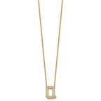 14k 3/8 carat Lab Grown Diamond VS+ F+ Complete Letter Q 18 inch Initial Necklace