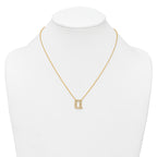 14k 3/8 carat Lab Grown Diamond VS+ F+ Complete Letter Q 18 inch Initial Necklace