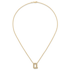 14k 3/8 carat Lab Grown Diamond VS+ F+ Complete Letter Q 18 inch Initial Necklace