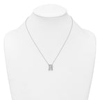 14k White Gold 1/2 carat Lab Grown Diamond VS+ F+ Complete Letter R 18 inch Initial Necklace
