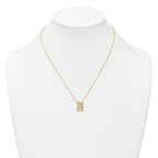 14k 1/2 carat Lab Grown Diamond VS+ F+ Complete Letter R 18 inch Initial Necklace