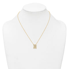 14k 1/2 carat Lab Grown Diamond VS+ F+ Complete Letter R 18 inch Initial Necklace