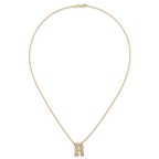 14k 1/2 carat Lab Grown Diamond VS+ F+ Complete Letter R 18 inch Initial Necklace