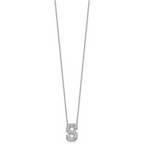 14k White Gold 3/8 carat Lab Grown Diamond VS+ F+ Complete Letter S 18 inch Initial Necklace