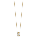 14k 3/8 carat Lab Grown Diamond VS+ F+ Complete Letter S 18 inch Initial Necklace