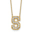 14k 3/8 carat Lab Grown Diamond VS+ F+ Complete Letter S 18 inch Initial Necklace