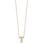 14k 1/3 carat Lab Grown Diamond VS+ F+ Complete Letter T 18 inch Initial Necklace
