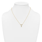 14k 1/3 carat Lab Grown Diamond VS+ F+ Complete Letter T 18 inch Initial Necklace