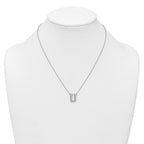 14k White Gold 3/8 carat Lab Grown Diamond VS+ F+ Complete Letter U 18 inch Initial Necklace