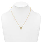 14k 3/8 carat Lab Grown Diamond VS+ F+ Complete Letter V 18 inch Initial Necklace