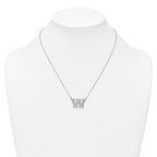14k White Gold 3/4 carat Lab Grown Diamond VS+ F+ Complete Letter W 18 inch Initial Necklace