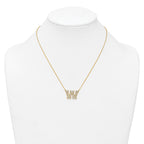 14k 3/4 carat Lab Grown Diamond VS+ F+ Complete Letter W 18 inch Initial Necklace