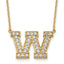 14k 3/4 carat Lab Grown Diamond VS+ F+ Complete Letter W 18 inch Initial Necklace