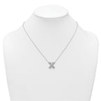 14k White Gold 1/2 carat Lab Grown Diamond VS+ F+ Complete Letter X 18 inch Initial Necklace