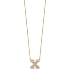 14k 1/2 carat Lab Grown Diamond VS+ F+ Complete Letter X 18 inch Initial Necklace