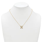 14k 1/2 carat Lab Grown Diamond VS+ F+ Complete Letter X 18 inch Initial Necklace