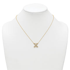 14k 1/2 carat Lab Grown Diamond VS+ F+ Complete Letter X 18 inch Initial Necklace