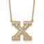 14k 1/2 carat Lab Grown Diamond VS+ F+ Complete Letter X 18 inch Initial Necklace