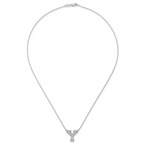 14k White Gold 3/8 carat Lab Grown Diamond VS+ F+ Complete Letter Y 18 inch Initial Necklace
