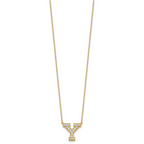 14k 3/8 carat Lab Grown Diamond VS+ F+ Complete Letter Y 18 inch Initial Necklace