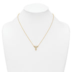 14k 3/8 carat Lab Grown Diamond VS+ F+ Complete Letter Y 18 inch Initial Necklace