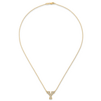 14k 3/8 carat Lab Grown Diamond VS+ F+ Complete Letter Y 18 inch Initial Necklace