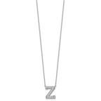14k White Gold 3/8 carat Lab Grown Diamond VS+ F+ Complete Letter Z 18 inch Initial Necklace
