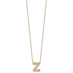 14k 3/8 carat Lab Grown Diamond VS+ F+ Complete Letter Z 18 inch Initial Necklace