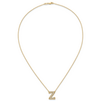14k 3/8 carat Lab Grown Diamond VS+ F+ Complete Letter Z 18 inch Initial Necklace