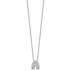 14k White Gold 5/8 carat Lab Grown Diamond VS+ F+ Complete Letter A 18 inch Initial Necklace