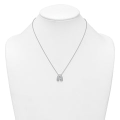14k White Gold 5/8 carat Lab Grown Diamond VS+ F+ Complete Letter A 18 inch Initial Necklace