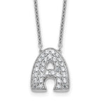 14k White Gold 5/8 carat Lab Grown Diamond VS+ F+ Complete Letter A 18 inch Initial Necklace