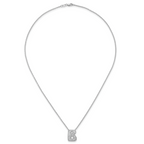 14k White Gold 5/8 carat Lab Grown Diamond VS+ F+ Complete Letter B 18 inch Initial Necklace