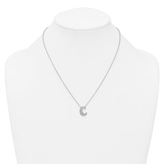 14k White Gold 3/8 carat Lab Grown Diamond VS+ F+ Complete Letter C 18 inch Initial Necklace