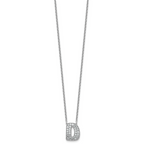 14k White Gold 5/8 carat Lab Grown Diamond VS+ F+ Complete Letter D 18 inch Initial Necklace