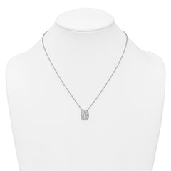 14k White Gold 5/8 carat Lab Grown Diamond VS+ F+ Complete Letter D 18 inch Initial Necklace