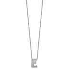 14k White Gold 3/8 carat Lab Grown Diamond VS+ F+ Complete Letter E 18 inch Initial Necklace