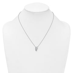 14k White Gold 1/3 carat Lab Grown Diamond VS+ F+ Complete Letter F 18 inch Initial Necklace
