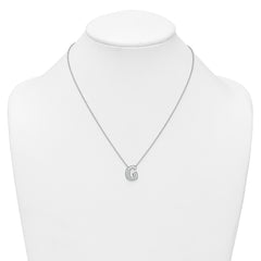 14k White Gold 3/8 carat Lab Grown Diamond VS+ F+ Complete Letter G 18 inch Initial Necklace