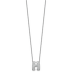 14k White Gold 5/8 carat Lab Grown Diamond VS+ F+ Complete Letter H 18 inch Initial Necklace