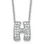 14k White Gold 5/8 carat Lab Grown Diamond VS+ F+ Complete Letter H 18 inch Initial Necklace