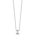 14k White Gold 1/3 carat Lab Grown Diamond VS+ F+ Complete Letter I 18 inch Initial Necklace