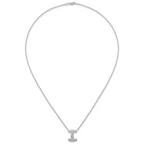 14k White Gold 1/3 carat Lab Grown Diamond VS+ F+ Complete Letter I 18 inch Initial Necklace