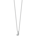 14k White Gold 1/3 carat Lab Grown Diamond VS+ F+ Complete Letter J 18 inch Initial Necklace