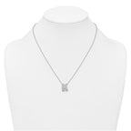 14k White Gold 1/2 carat Lab Grown Diamond VS+ F+ Complete Letter K 18 inch Initial Necklace