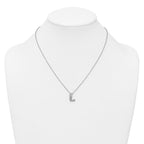 14k White Gold 1/2 carat Lab Grown Diamond VS+ F+ Complete Letter L 18 inch Initial Necklace