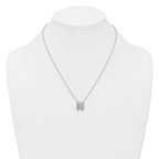 14k White Gold 5/8 carat Lab Grown Diamond VS+ F+ Complete Letter N 18 inch Initial Necklace
