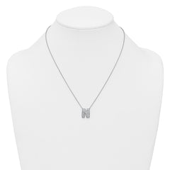 14k White Gold 5/8 carat Lab Grown Diamond VS+ F+ Complete Letter N 18 inch Initial Necklace
