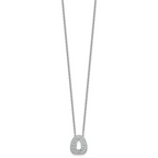 14k White Gold 1/2 carat Lab Grown Diamond VS+ F+ Complete Letter O 18 inch Initial Necklace