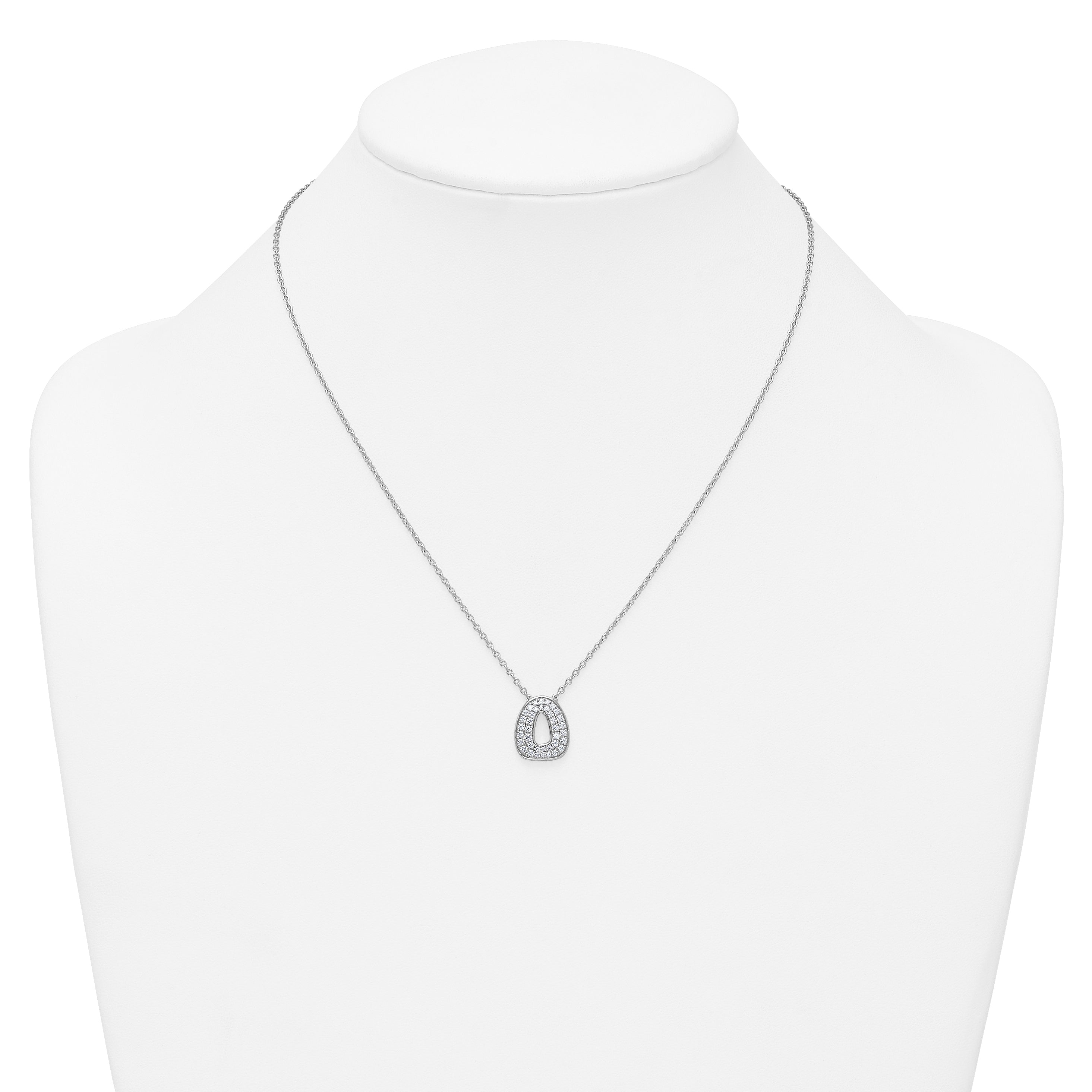 14k White Gold 1/2 carat Lab Grown Diamond VS+ F+ Complete Letter O 18 inch Initial Necklace